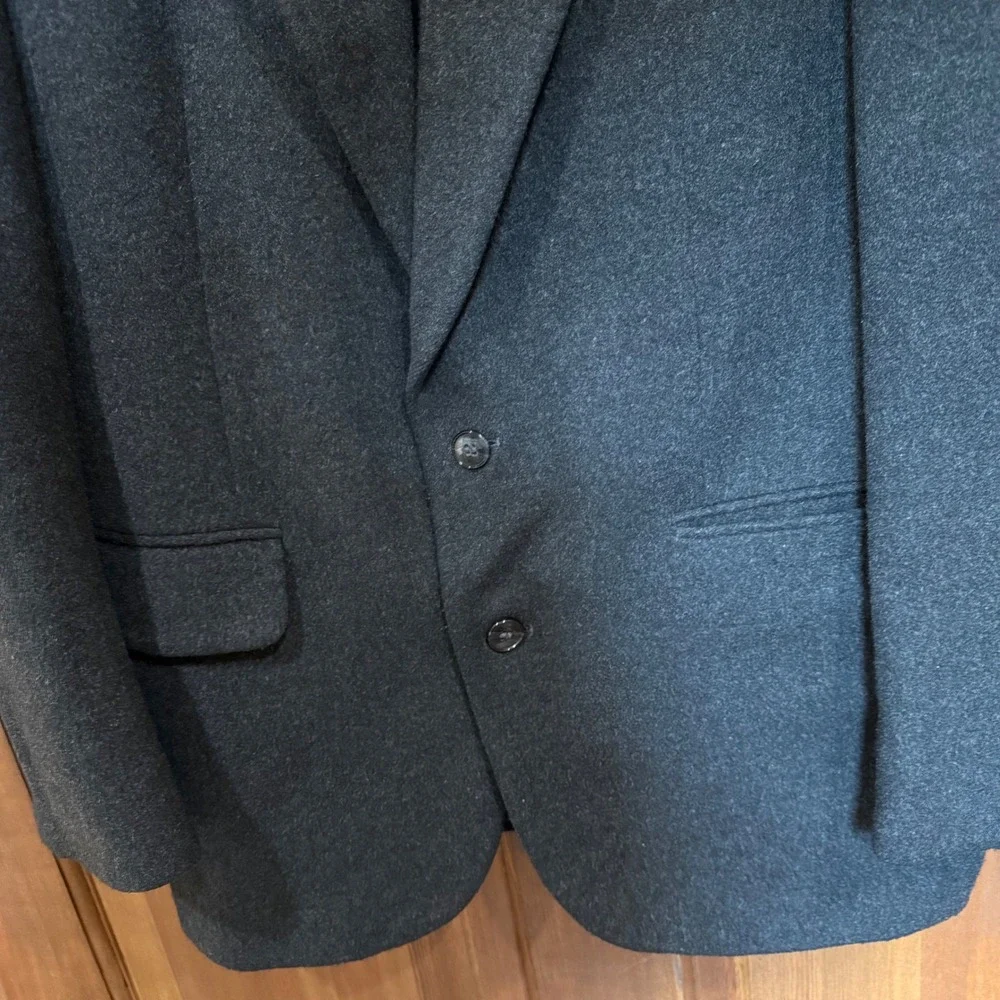 Ron Chereskin Men Charcoal Gray Camel Hair 2 Button Blazer Sport Coat Hungary 42